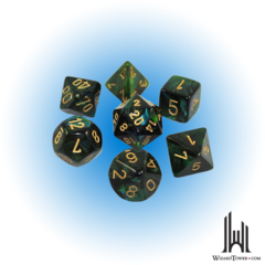 Scarab Mini-Polyhedral 7-Die Set Jade/Gold